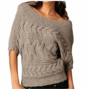 Free People Cable Dolman Wool Sweater